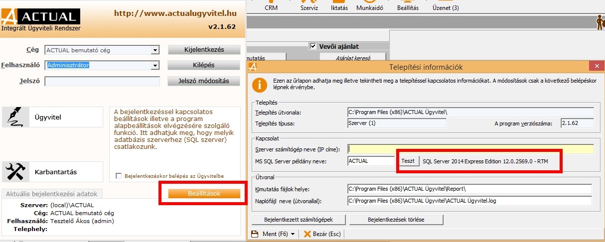 sql_verzió_ellenőrzése