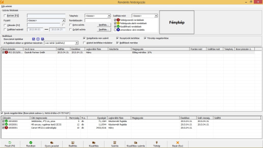 Vevői rendelés feldolgozás